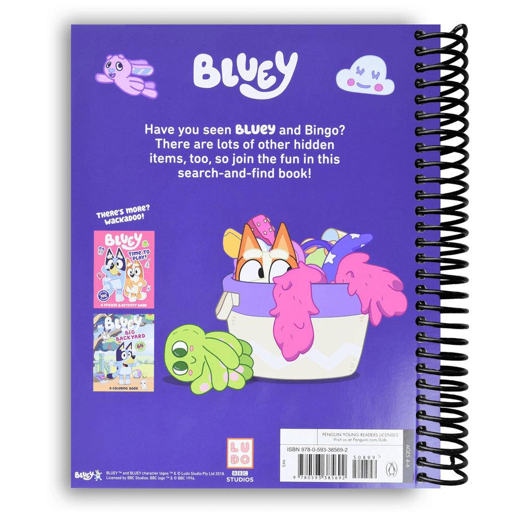 Where's Bluey Search and Find Activity Book for Kids Spiral Bound – Find Bluey & Bingo Hidden Picture Book 32 Pages Ages 3+ Official Licensed Bluey Gift