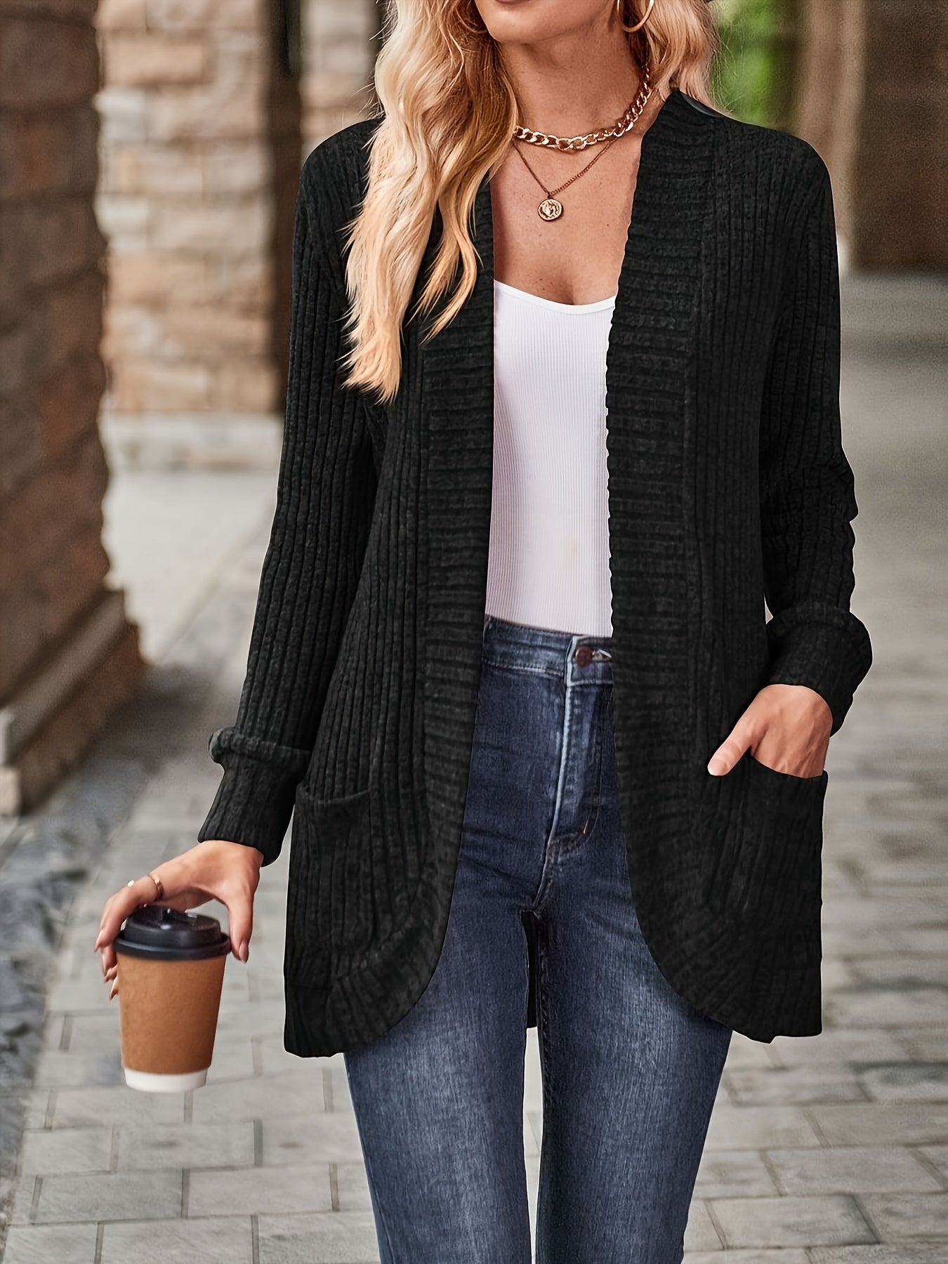 Loose Casual Long Sleeve Blouse Women Solid Color Pocket Splicing Relaxed Fit Top 10 Colors S-XXL Spring Fall Everyday
