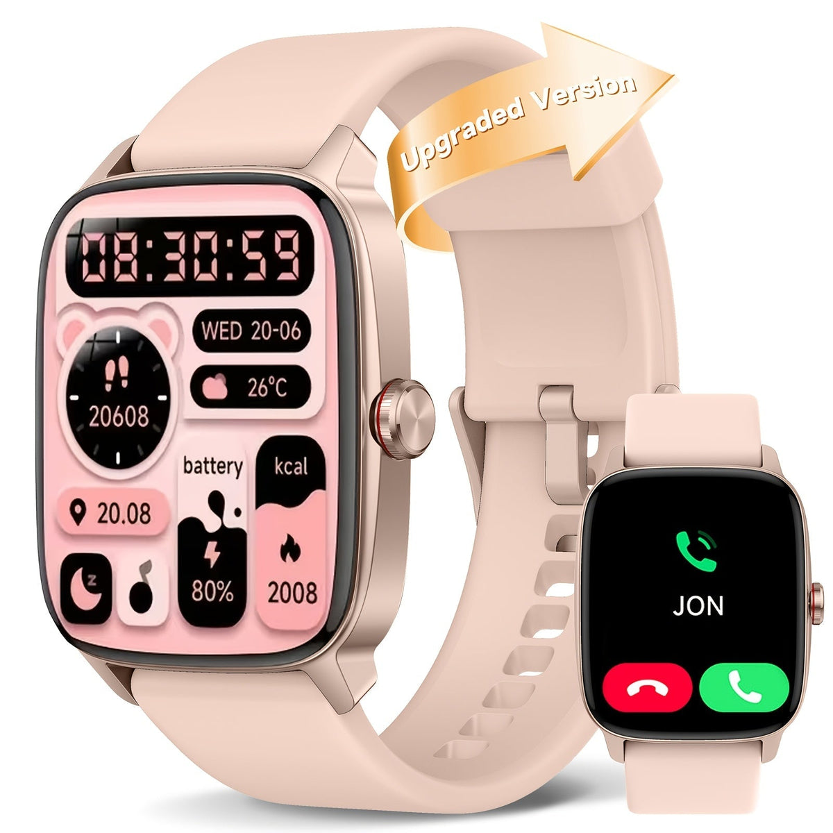 FAWEIO Smart Watch with Alexa & Wireless Calling – 1.8" HD Touchscreen Fitness Tracker, 100+ Sports Modes, Heart Rate SpO2 Sleep Monitor, Compatible with iPhone & Android for Women & Men