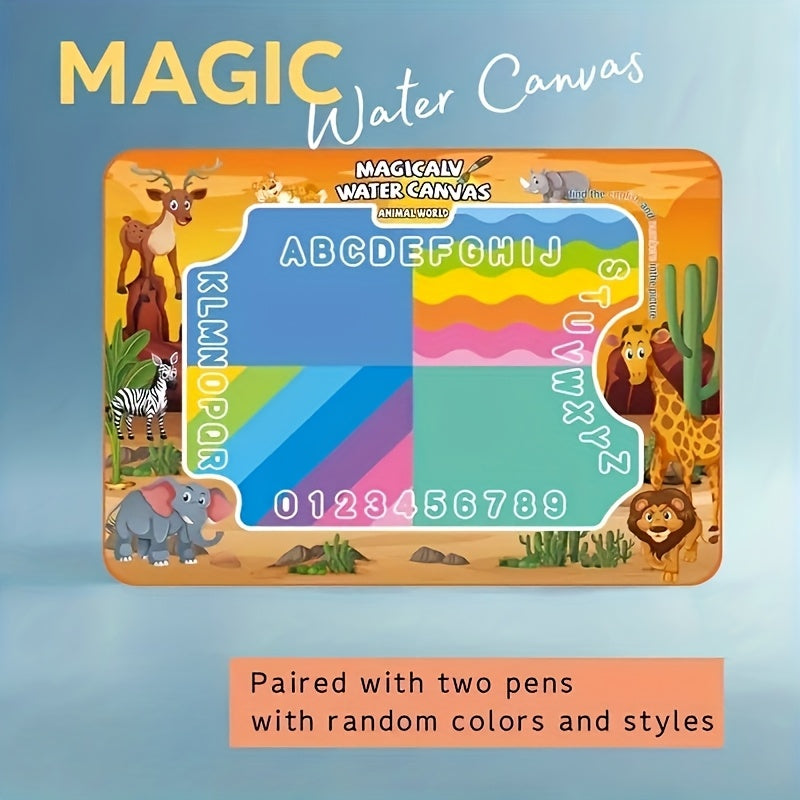 Water Drawing Mat for Kids Reusable Magic Painting Canvas Mess-Free Art Toy Set Ages 3+ Large 80x60cm Ocean Animal Designs Gift Box