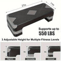 Adjustable Aerobic Step Platform – 3 Height Settings (4"/6"/8"), Non-Slip Workout Stepper for Home Gym Cardio Training, Step Aerobics Exercise Board (6 Colors)