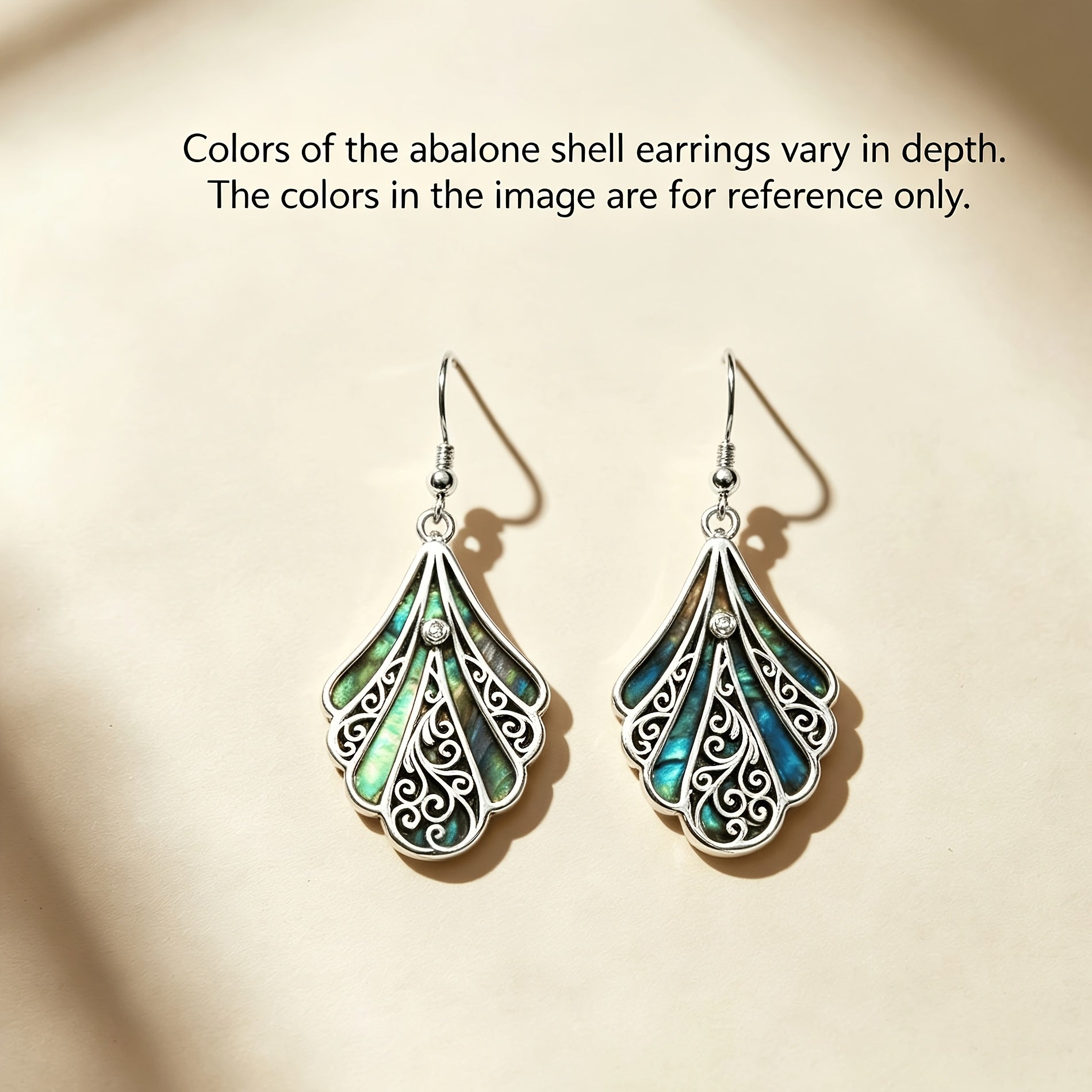 925 Sterling Silver Abalone Shell Drop Earrings for Women – Hollow Bohemian Dangle Earrings, Hypoallergenic Boho Jewelry, Perfect Gift for Her