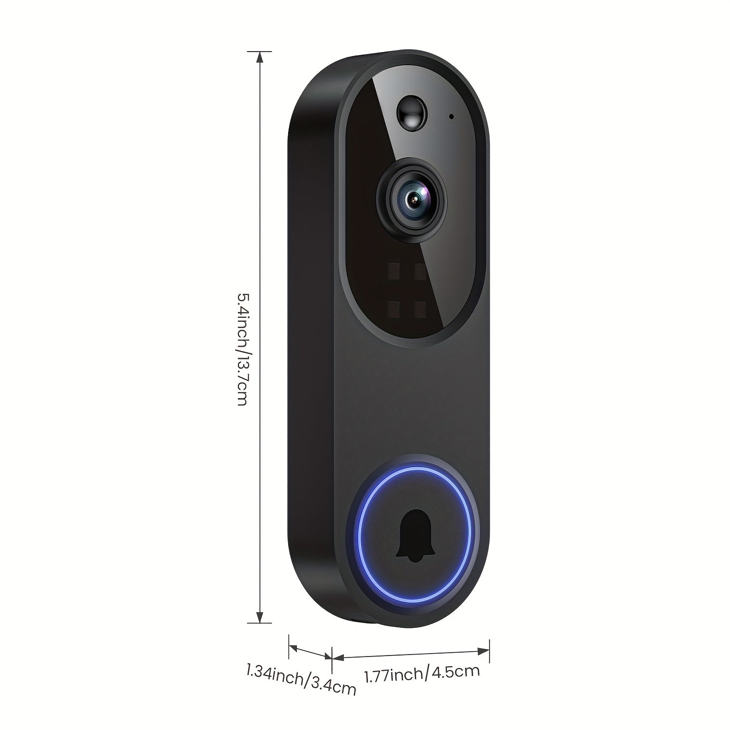 Smart Video Doorbell 960P WiFi Wireless Camera - Two-Way Talk Color Night Vision AI Person Vehicle Detection 2.4G 5G Dual Band 3:4 Full View Real-Time Remote Monitoring Home Security
