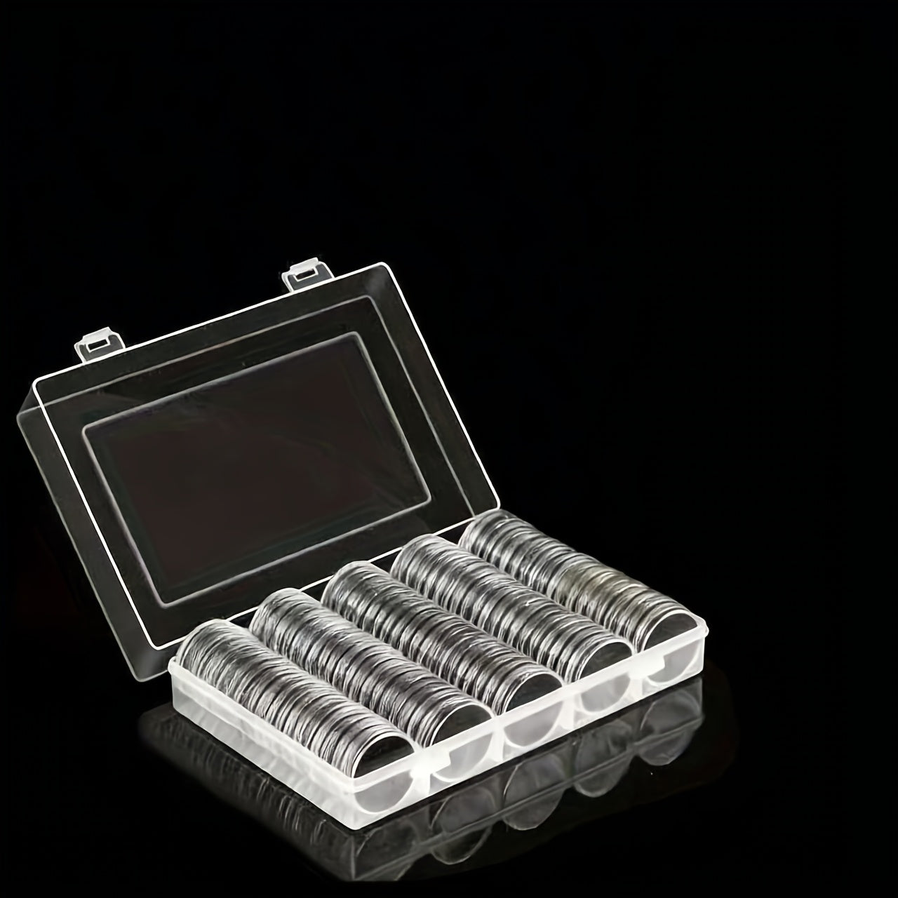 Clear Coin Capsules Transparent Storage Boxes with Secure Snap Lid 100 300 Pack Bulk Coin Holder Organizer for Coins Tokens Medals Gemstones Small Collectibles Hobby Items