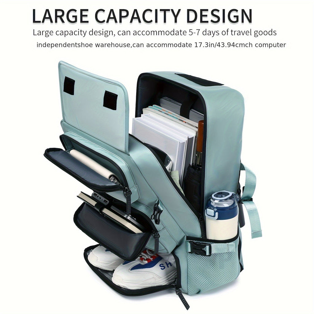 17 Inch Laptop Backpack Large Capacity – Airline Approved Travel Bag with Shoe Compartment, Multi-Pocket Business Work Backpack for Men, Durable Nylon, Hiking & Camping, Small & Large Sizes