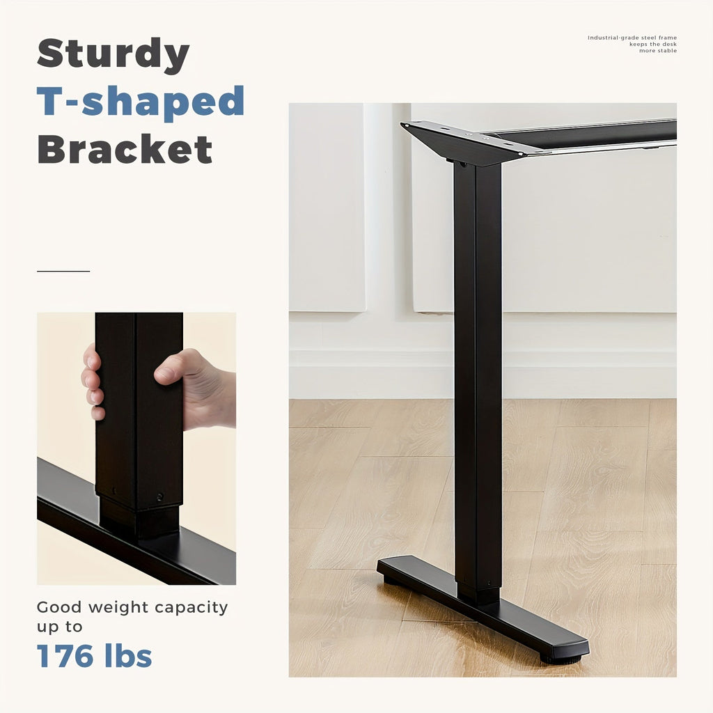 63 Inch Electric Standing Desk Height Adjustable Sit-Stand PC Workstation Wood Desktop Home Office Gaming Room Bedroom 3 Colors 3 Sizes