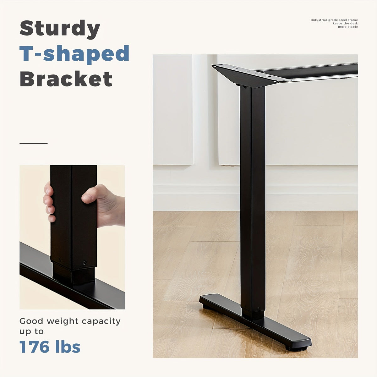 63 Inch Electric Standing Desk Height Adjustable Sit-Stand PC Workstation Wood Desktop Home Office Gaming Room Bedroom 3 Colors 3 Sizes