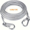 Heavy Duty Dog Tie-Out Cable 250lb with Reflective Design & Stainless Steel Swivel Hook – Tangle-Free Leash for Large Dogs – Yard, Outdoor & Camping – 30"/50ft/177" Options – Velora