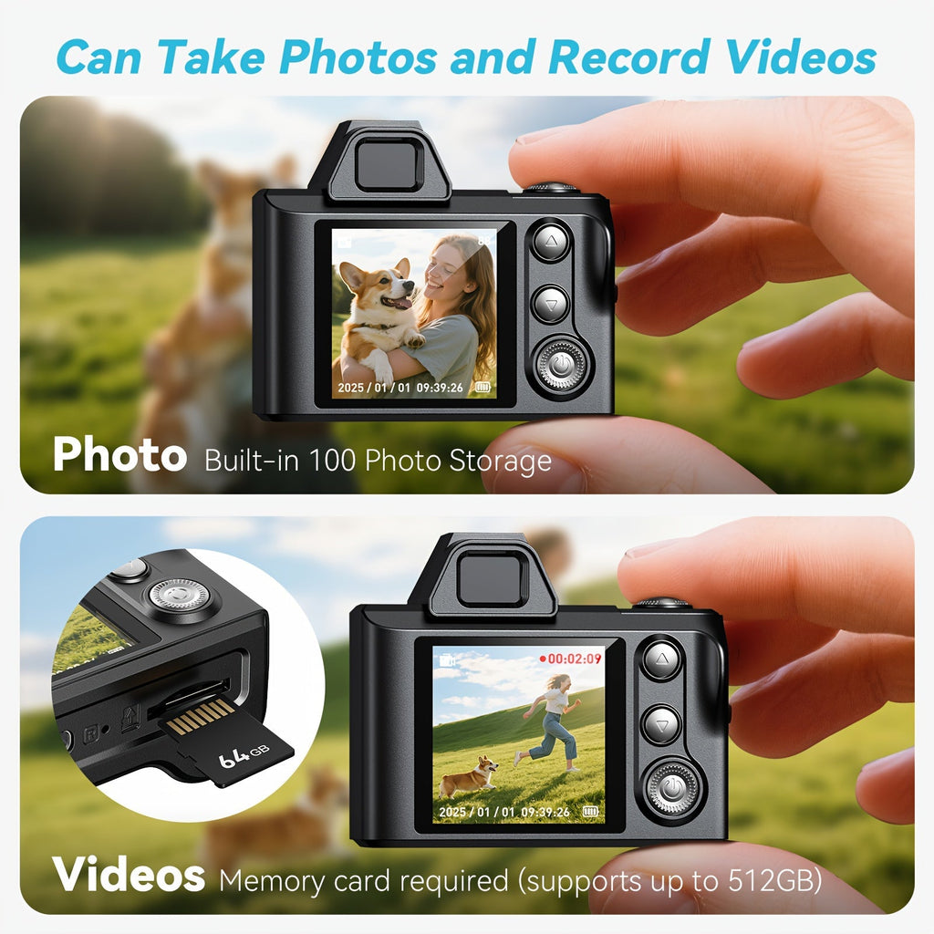 1080P Mini Keychain Camera 2MP with 64GB Memory Card – Compact Thumb-Sized Portable Camcorder, Micro Pocket Camera, Gift for Girlfriend, Boyfriend, Travelers & Teens