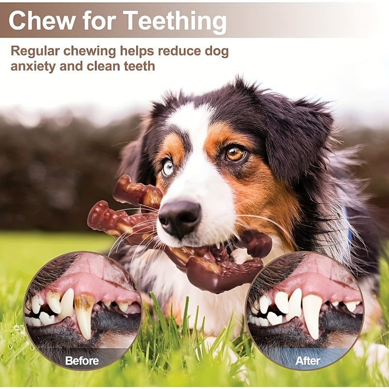Durable Dog Chew Toy for Medium Large Dogs Unbreakable Beef Flavor Rubber Chew Stick Safe Teething Gum Health Training Toy for Aggressive Chewers by KYLINSURE Long-Lasting