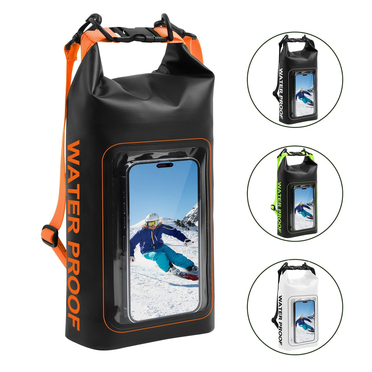 10L Waterproof Dry Bag Roll-Top with Phone Case - Crossbody Shoulder Bag for Kayaking Boating Beach Camping Swimming Fishing Rafting Travel