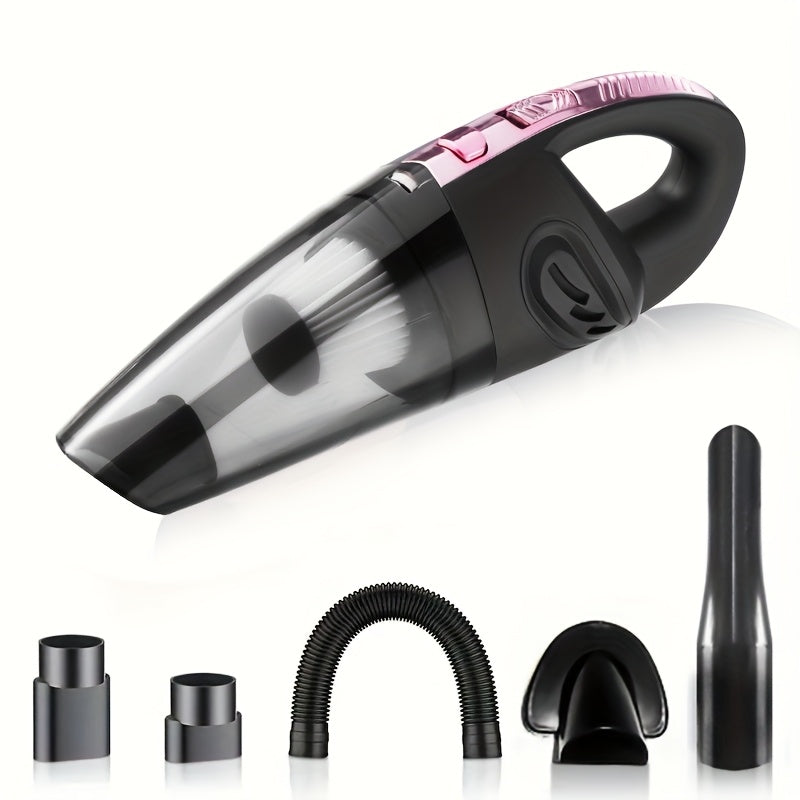 Handheld Car Vacuum Cleaner 4200PA Strong Suction 1800mAh Rechargeable Cordless Low Noise 65dB 4 Accessories for Car Interior Home Pet Hair Upholstery Pink Gift for Women 3 Color Options