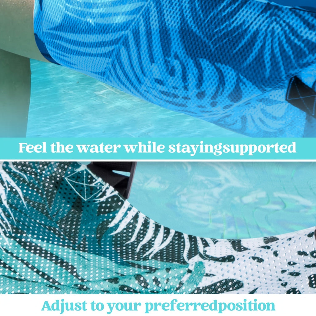 Inflatable Pool Float Chair for Adults – Leaf Design Floating Lounger with Mesh Sling Seat, 1 & 2 Pack, Portable Summer Float for Pool Beach Lake Party, 30x16x24 Inch