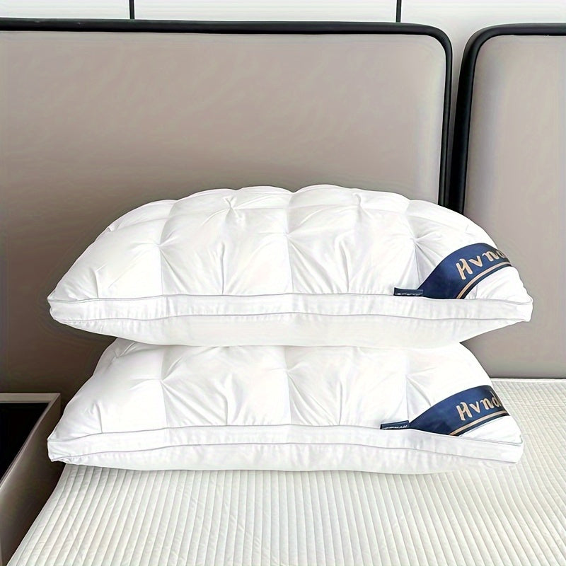 2 Pack Luxury Hotel Quality Bed Pillows – Cooling Deep Sleep Neck Support Non-Collapse Hypoallergenic Polyester Fill Queen King Size White Gray Pink All Season Sleeping Pillow Gift