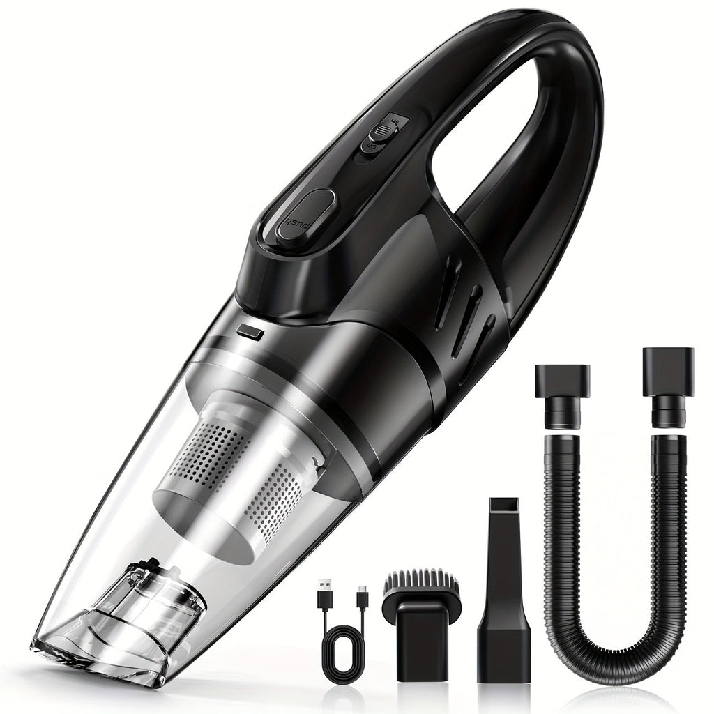 Handheld Car Vacuum Cleaner 6000PA Strong Suction 2000mAh Rechargeable Cordless 40dB Ultra Low Noise 5 Accessories One-Click Dust Cup for Car Interior Home Pet Hair Upholstery 6 Color Options