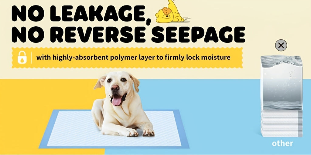 Dog Pee Pads 100 Count 6-Layer Super Absorbent Puppy Training Pads Leak-Proof & Odor Control – Disposable Dog Potty Pads for Puppies, Dogs & Cats, 34"x28" or 22"x22"