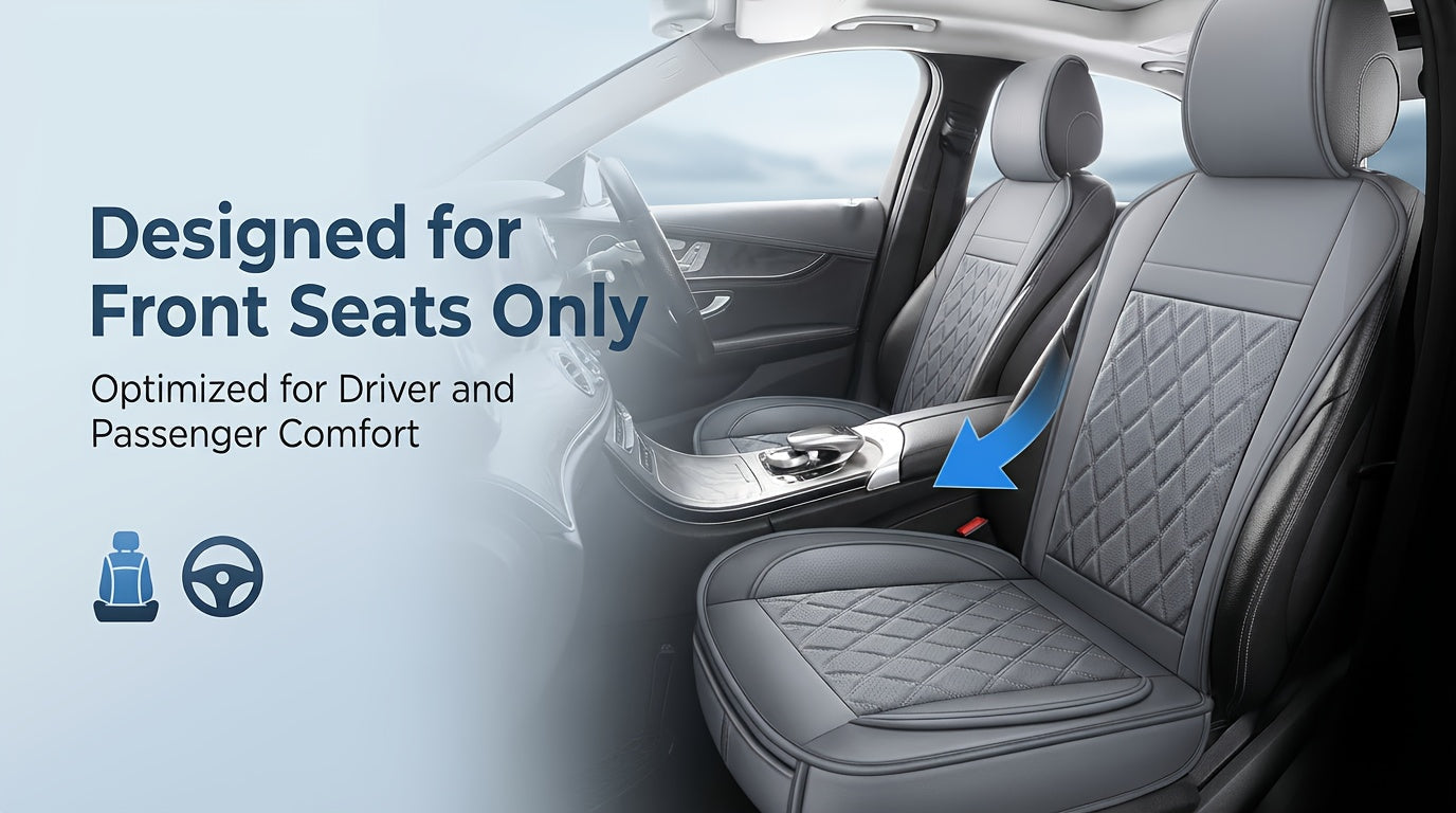 Universal Front Car Seat Covers 2 Pack Full Surround High-Back Bucket Seat Protector Anti-Slip Easy Install for Cars SUVs Trucks Multiple Colors and Styles Aero Wave Luxe Diamond Dynamic Stripe