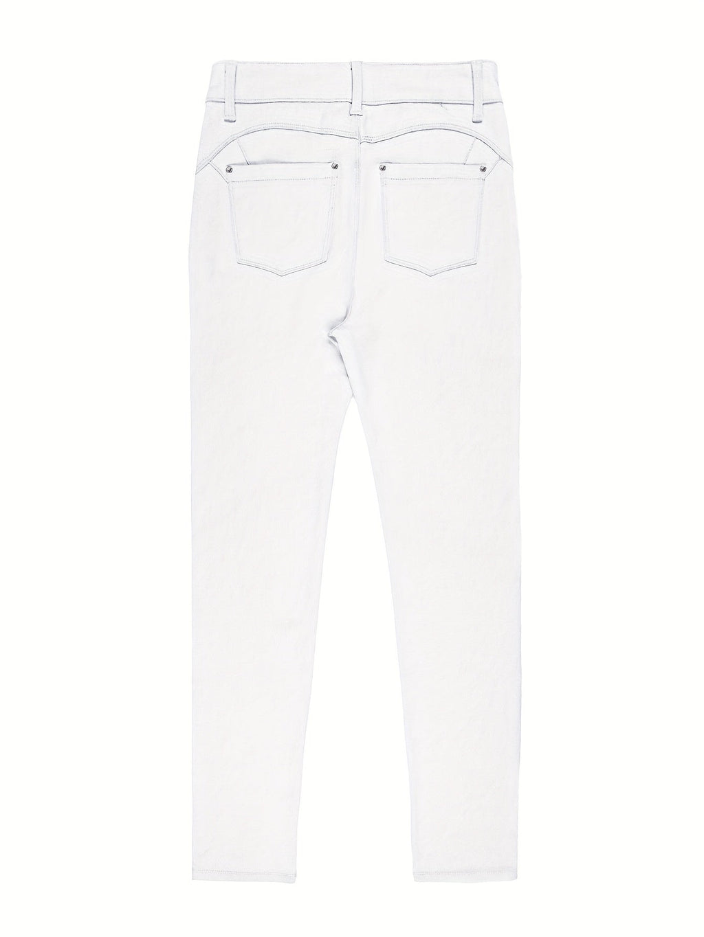 High Waist Stretch Skinny Jeans Women Metal Button Detail Street Style Slim Fit Denim Pants 10 Colors S-XXL
