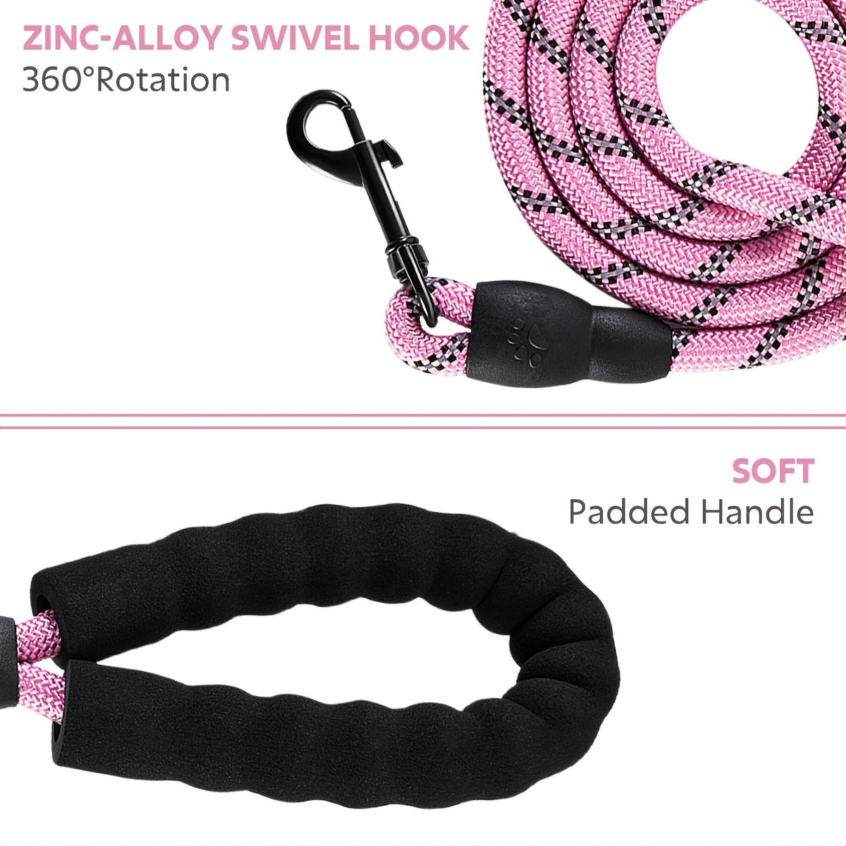 No Pull Dog Harness Set with Leash Retractable Seatbelt Collar Storage Strap Fully Reflective Breathable Mesh Adjustable Vest Harness Front Back Clip Handle XS to XL 8 Colors