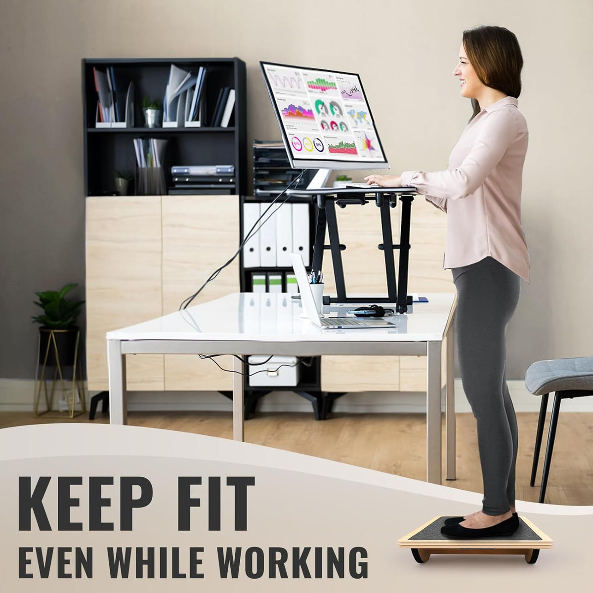 Wooden Balance Board for Adults – Anti-Slip Wobble Rocker Board 350 LBS, Balance Plate & Circular Board Options, Core Strength Physical Therapy Standing Desk Rehab Training for Beginners Seniors Athletes