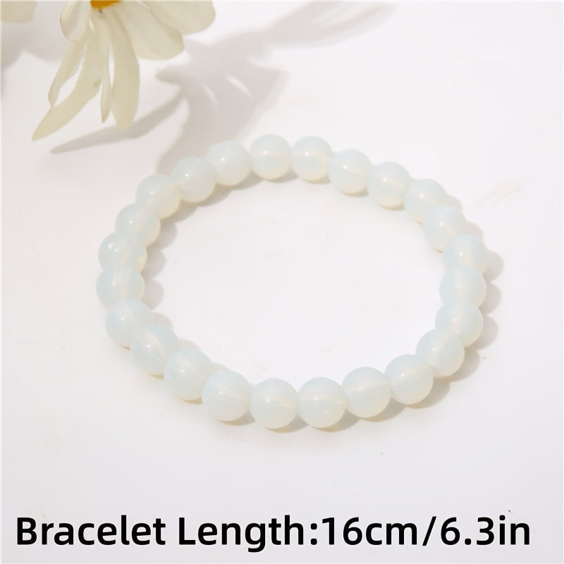 20-Piece 8mm Handcrafted Boho Glass Bead Bracelet Set for Women – Colorful Elastic Stackable Bangles Multi-Layer Beach Summer Jewelry Vacation Party Daily Wear Birthday Gift