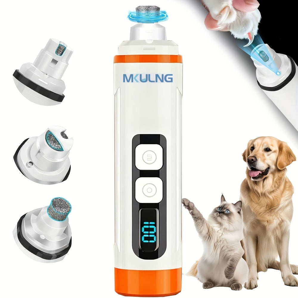Quiet Dog Nail Grinder with LED Light – Upgraded 3-Speed Rechargeable Electric Pet Nail Trimmer & Grinder Kit, Painless Paw Grooming for Small Medium Large Dogs & Cats