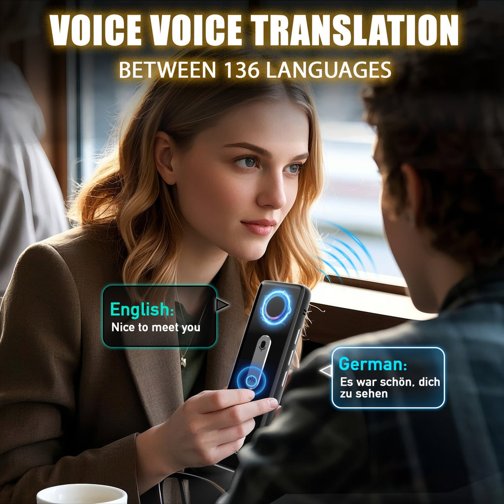 Trbox X9 Portable Language Translator Device – Two-Way Instant Voice Translation 136 Languages, WiFi & Offline Support, AI-Powered High Accuracy Translator for Travel Business Learning