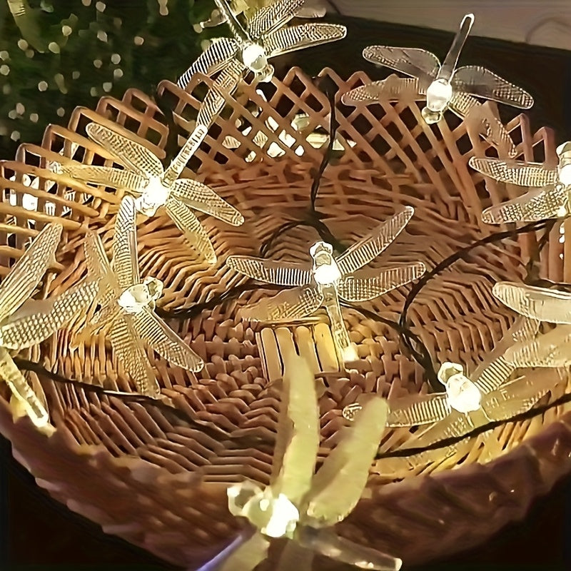 Solar Dragonfly String Lights Outdoor 236 Inch 30 LED – Waterproof 8 Modes Solar Fairy Lights for Garden, Patio, Balcony, Yard, Christmas & Holiday Decoration