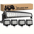 LED Work Light Bar Kit for Off-Road Truck Jeep SUV UTV ATV Tractor – 22" & 10" Light Bar + 4" LED Pods, 2000-3000 Lumens, 12-24V, No Battery Required, Multiple Configurations