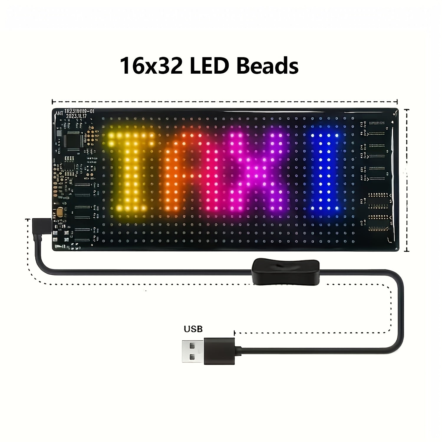 Flexible LED Matrix Panel – Bluetooth App Controlled, USB Powered, DIY Programmable Custom Text & Animation Sign for Cars, Stores, Hotels, Events & Holiday Decor – Multiple Sizes