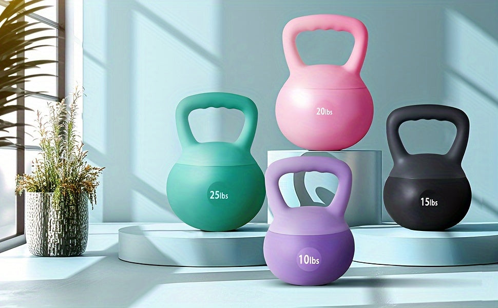 SOGES PVC Soft Kettlebell with Wide Non-Slip Handle – Iron Sand Filled Strength Training Kettlebell 10 to 30 lbs, Safe for Home Gym, Floor & Kids, Ideal for Women & Beginners, Swings Squats HIIT CrossFit