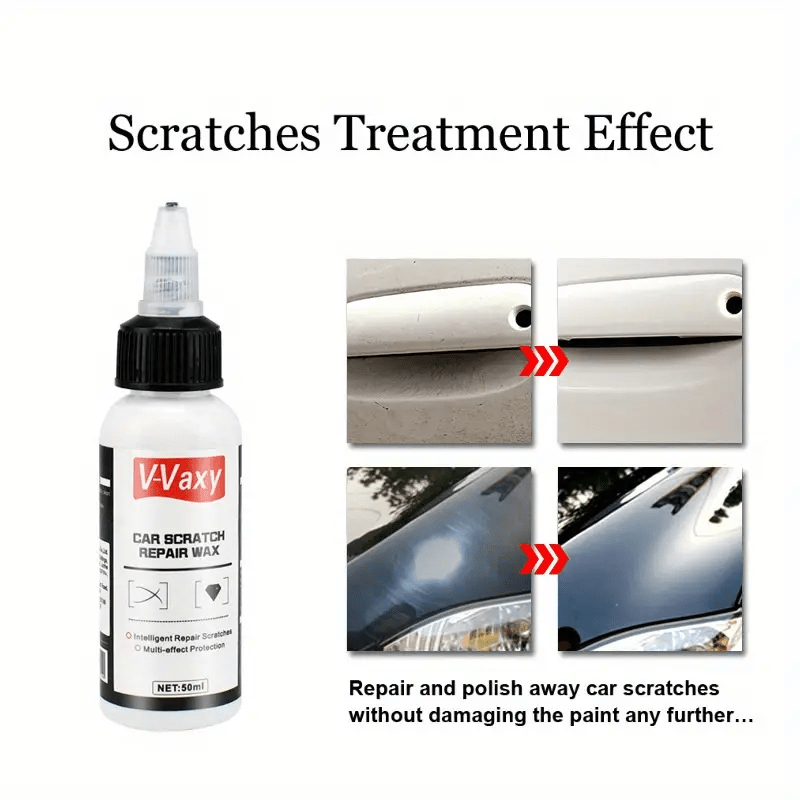 Car Scratch Repair Wax Kit 3 Sets – Professional Deep Scratch Remover & Paint Restorer, Long-Lasting Car Polish for All Vehicles, Includes 3 Paint + 3 Sponge + 3 Towel (50ml Each)