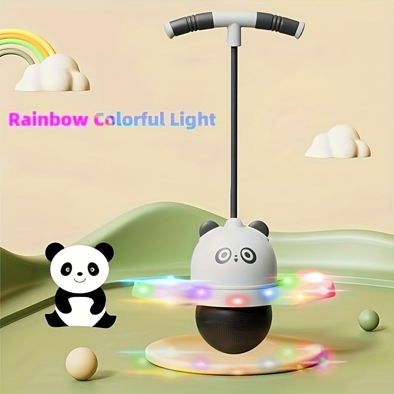 Pogo Ball with Colorful LED Light – Balance Coordination Bounce Toy for Kids & Adults Up to 200lb, Trick Pop Ball Jumper for Indoor Outdoor Play, Birthday Gift for Boys & Girls, Pink Black