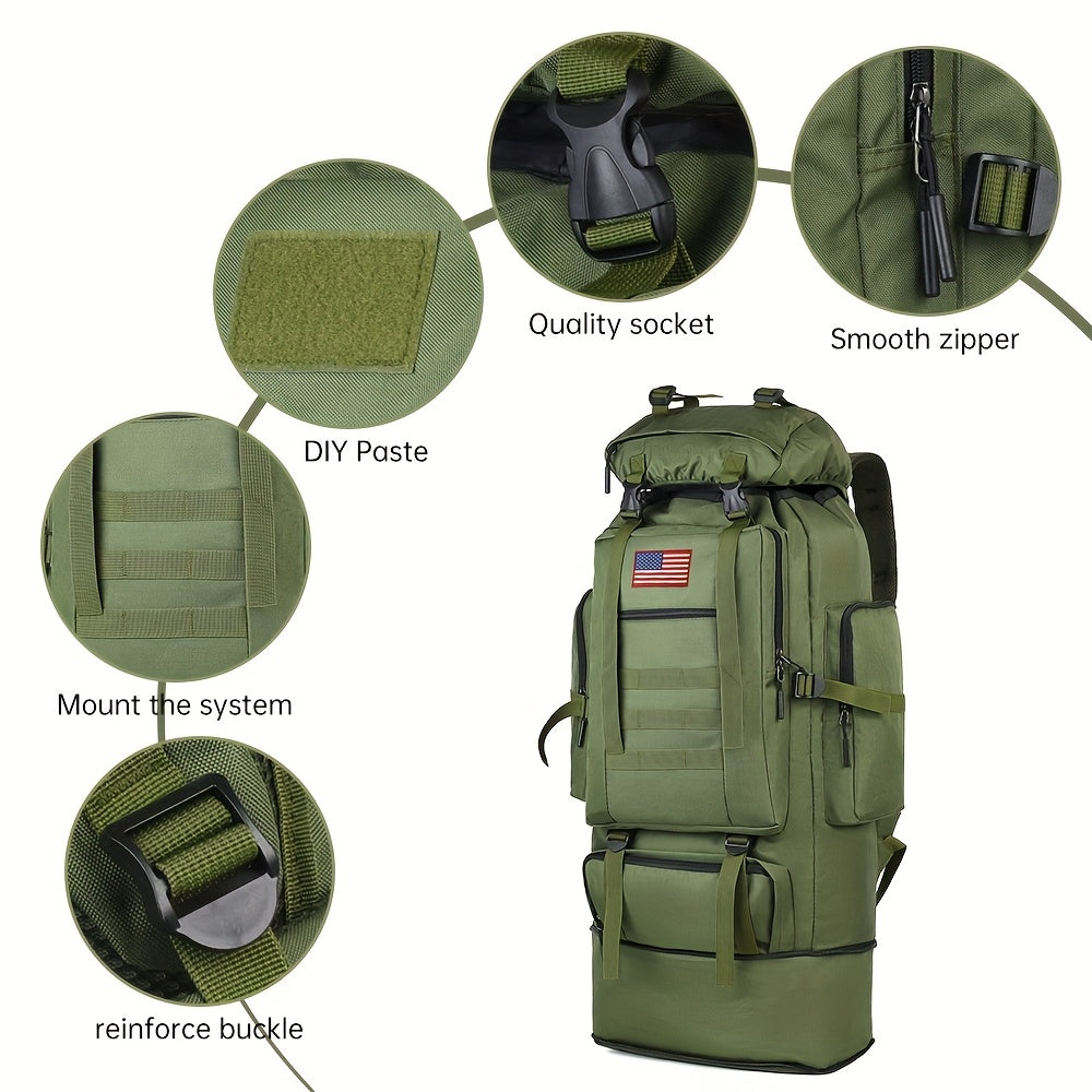 100L Tactical Backpack Large Capacity Molle Hiking Backpack with Multiple Compartments & Ergonomic Straps - Heavy Duty for Camping, Travel, Trekking & Outdoor Adventures