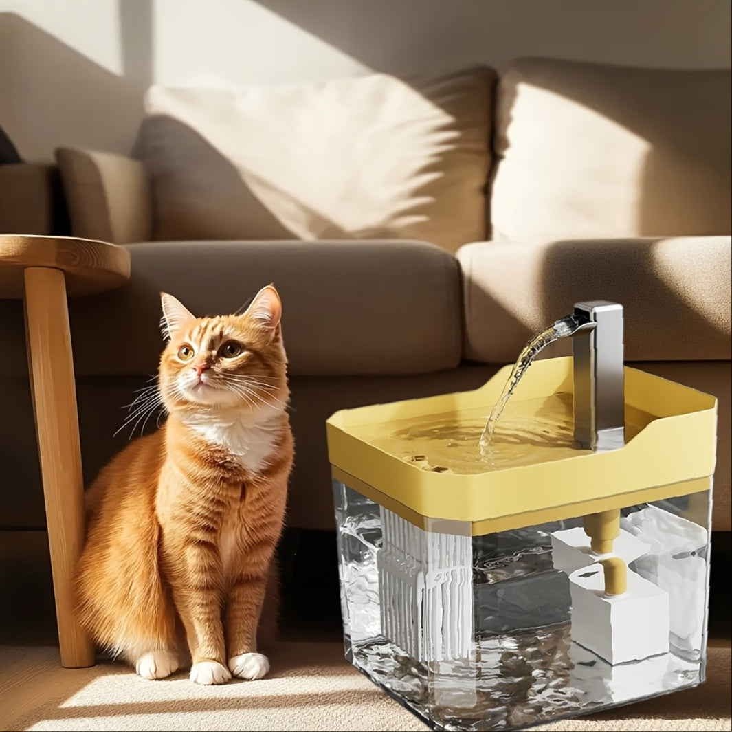 Ultra-Quiet USB Pet Water Fountain Automatic Circulating Fresh Water for Cats & Dogs – 4-Stage Filtration, Visible Water Level Window, No Battery Needed, Home & Travel Ready
