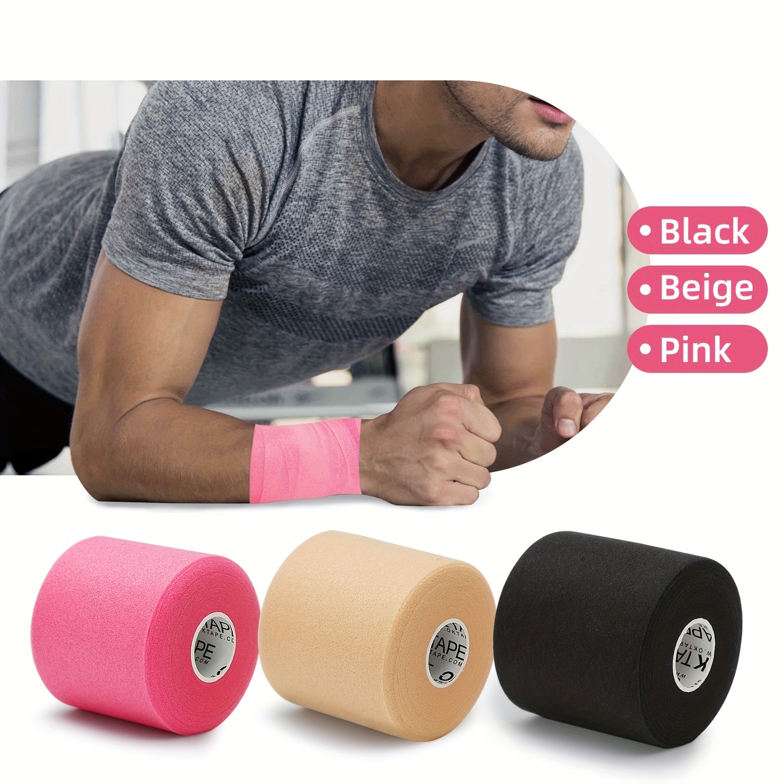 Athletic Pre Wrap Tape 4-Rolls Foam Underwrap for Sports – Protect Ankles Wrists Hands Knees, 2.75" x 30 Yards Each, OK TAPE Multi-Sport Joint Protection