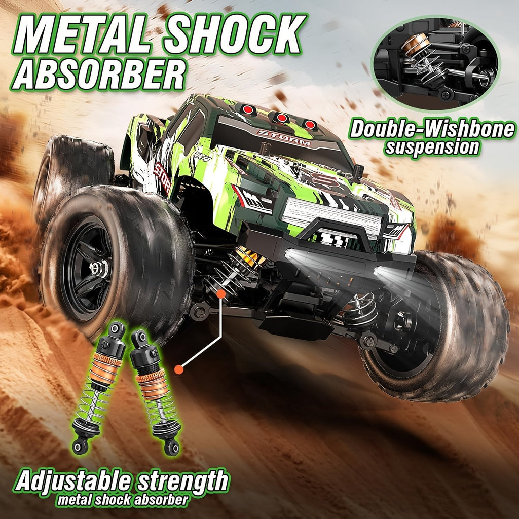 2.4GHz Alloy Body RC Off-Road Car for Kids Ages 3+ – All-Terrain 4WD Remote Control Truck with Rechargeable Battery, Durable Metal Construction, Best Birthday Easter Christmas Gift for Boys