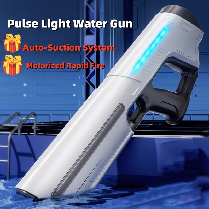 Electric Water Gun with LED Pulse Light & Auto-Fill – 40ft Long Range Rapid-Fire Squirt Gun, USB Rechargeable 240-Shot Tank, Water Blaster for Kids & Adults Pool Beach Backyard