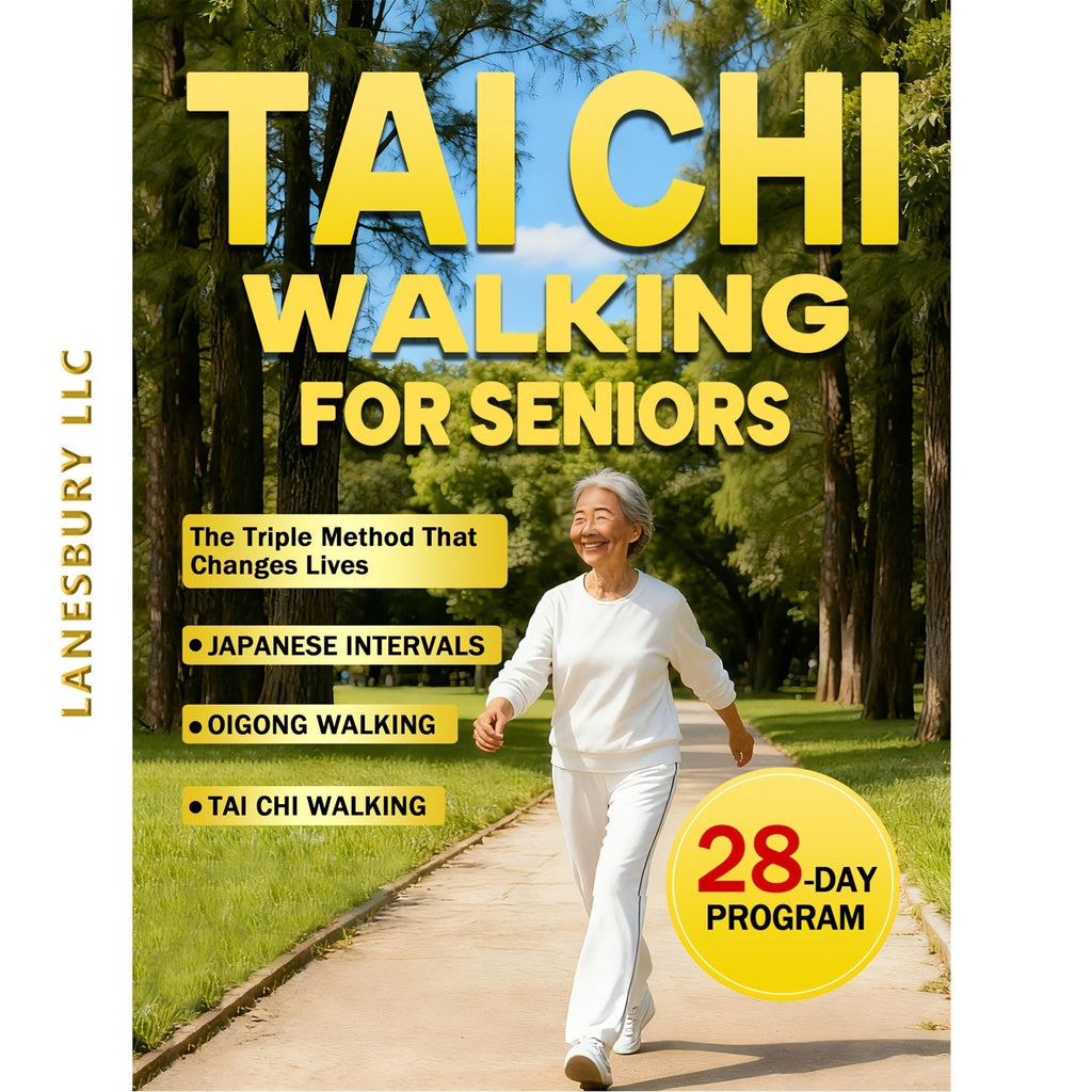 Tai Chi Walking for Seniors Book – 28-Day Triple Method for Gentle Weight Loss with Japanese Interval Walking & Qigong, Low-Impact Fitness Guide for Older Adults
