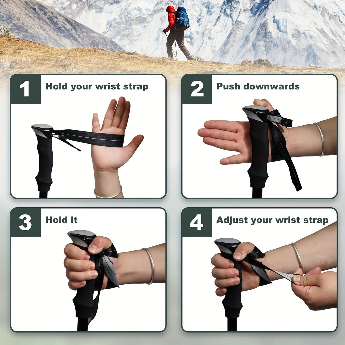 Trekking Poles 2 Pack Lightweight Aluminum Alloy Foldable Hiking Sticks – Quick-Lock Adjustable, Ergonomic Non-Slip Grip & Carry Bag for Men Women Camping Travel