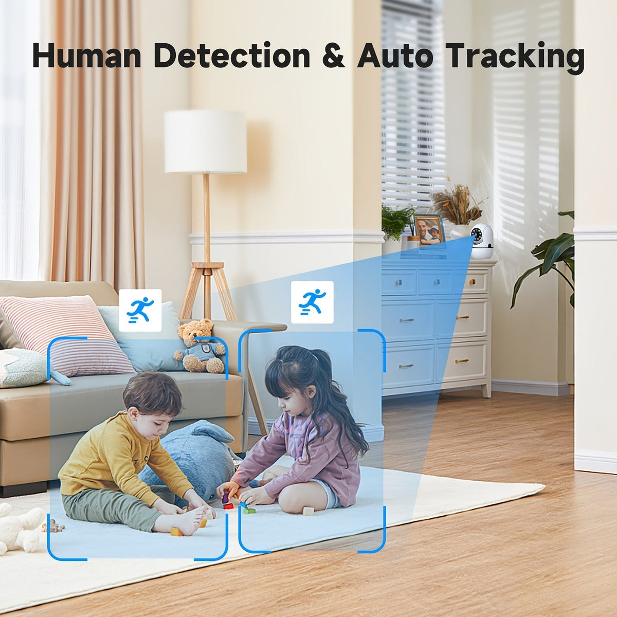 2-Pack Indoor Security Camera 355° Pan Tilt – Dual Band 2.4G/5G WiFi Alexa Compatible Motion Detection Full-Color Night Vision Two-Way Audio Cloud & 256GB TF Storage Baby & Pet Monitor