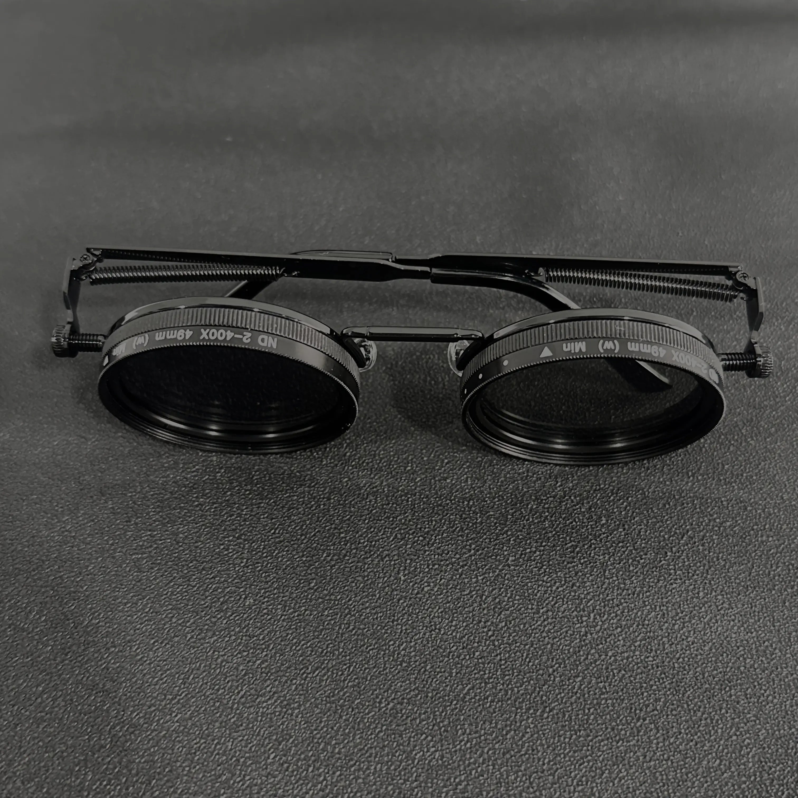 Men's Vintage Steampunk Spin Fashion Glasses – Adjustable Brightness, Alloy Frame, Black & Grey Gradient Interchangeable Lenses, Bohemian Party & Casual Eyewear Accessory