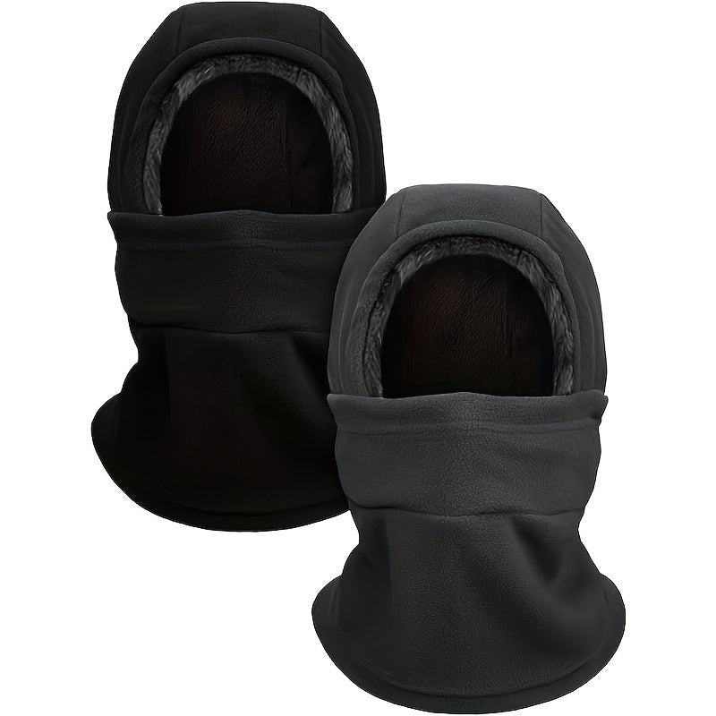 2 Pack Fleece Balaclava Ski Mask Windproof – Full Face Neck Cover Skull Cap for Men & Women, Soft Plush Warm Hood for Skiing Snowboarding Cycling Hiking Motorcycle Riding Cold Weather Outdoor Sports