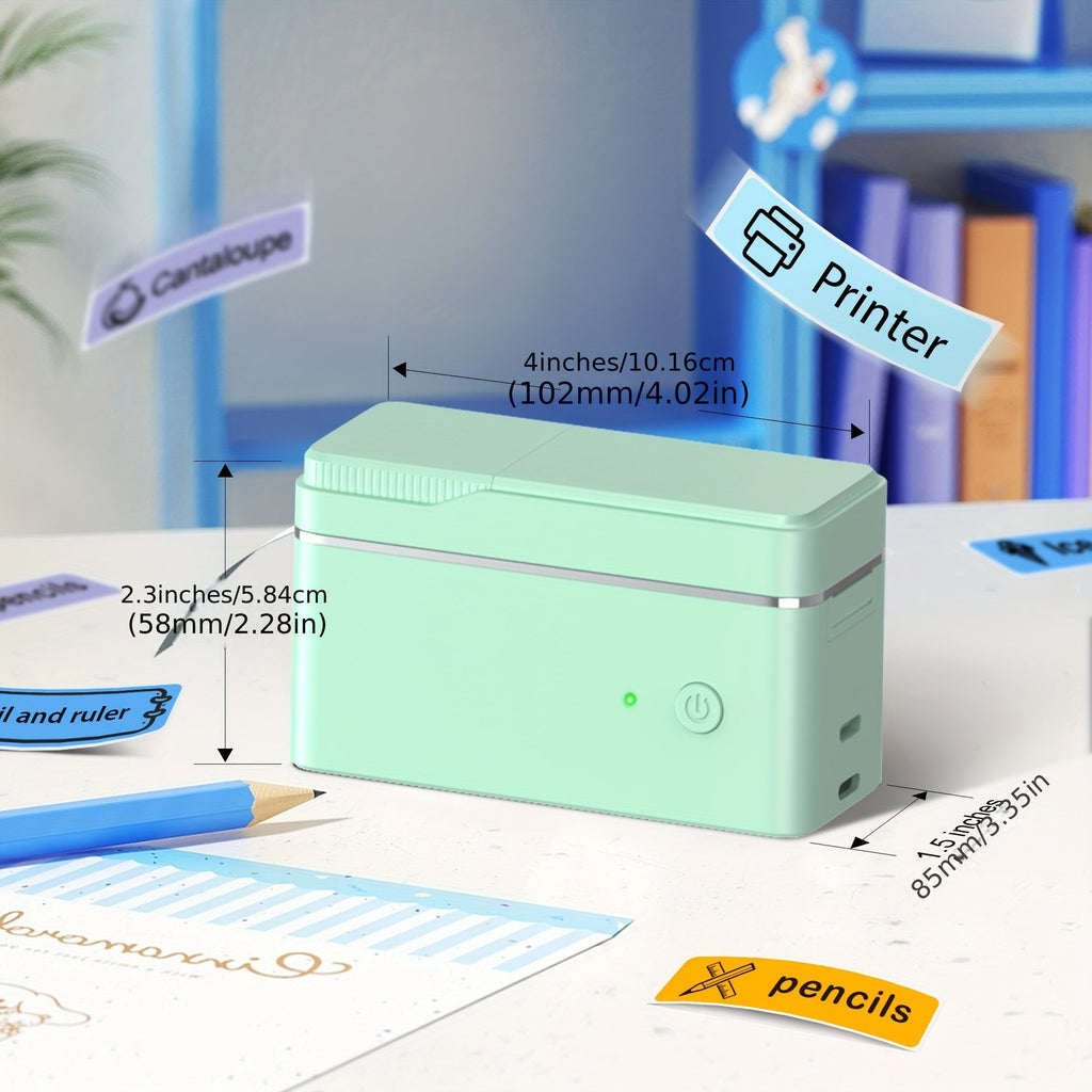 P31S Portable Label Maker Machine with Tape Mini Bluetooth Thermal Printer Inkless Sticker Maker App Templates for Home Office School Organization – White Blue Multiple Colors