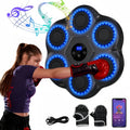 Wall Mounted Music Boxing Machine with LED Lights & Wireless Bluetooth – 6 Targets, 9 Modes, 18 Speed Levels, Intelligent Hit Counter, No-Drill Adjustable Mount, Home Gym Punching Trainer with Free Boxing Gloves