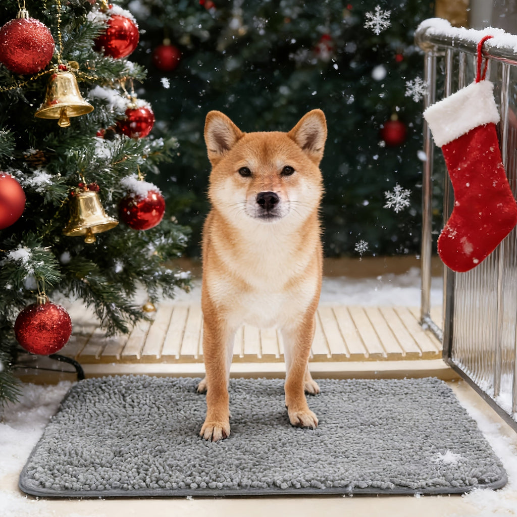 Dog Door Mat for Muddy Paws 2-Pack Absorbent Non-Slip Washable Microfiber Mud Mat Quick Dry Entry Indoor Floor Mat 24x17 32x20 Inch 3 Colors Camel Green Grey Machine Washable