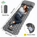 Inflatable Camping Sleeping Pad - Ultralight Mattress with Pillow & Built-In Foot Pump, Compact Portable Mat for Backpacking, Hiking, Car Travel, Beach & Tent Camping, Multiple Colors