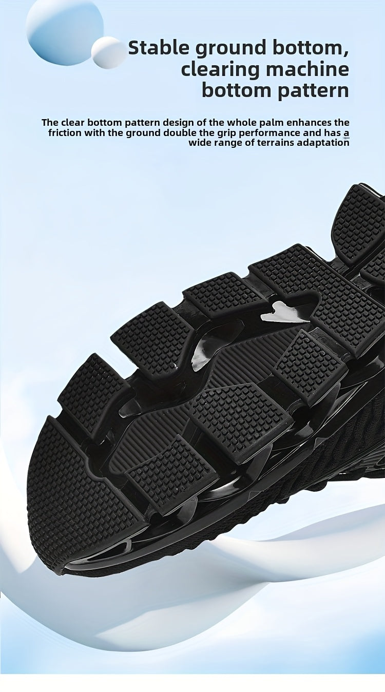 Men's Breathable Running Shoes Lightweight Fish Scale Fabric Upper Durable Outsole Low Top for Running Hiking Walking Casual Sports White Black US 7-13.5