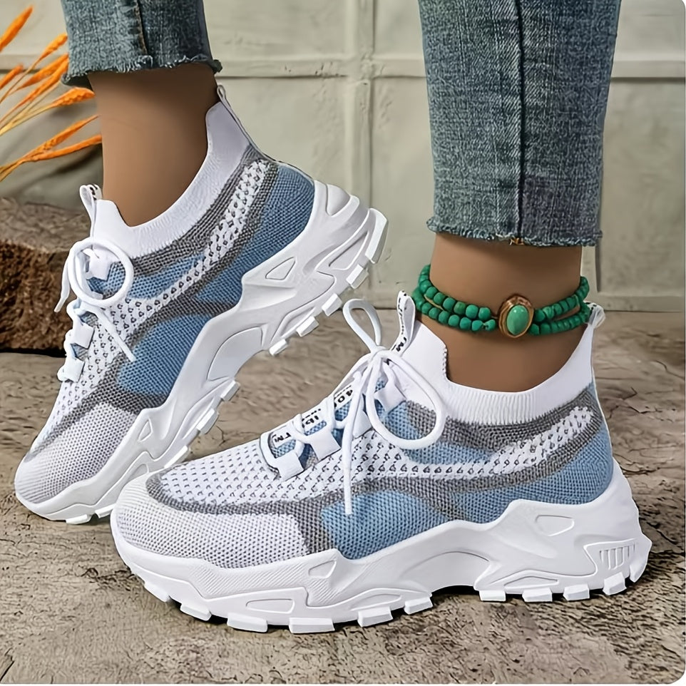 Women's Casual Low-Top Sneakers with Thick PVC Sole – Breathable Lightweight Tennis Shoes for Gym, Running & Everyday Wear | Women's Sports Shoes Sizes US 5-10 in Green, Black, Pink & Blue