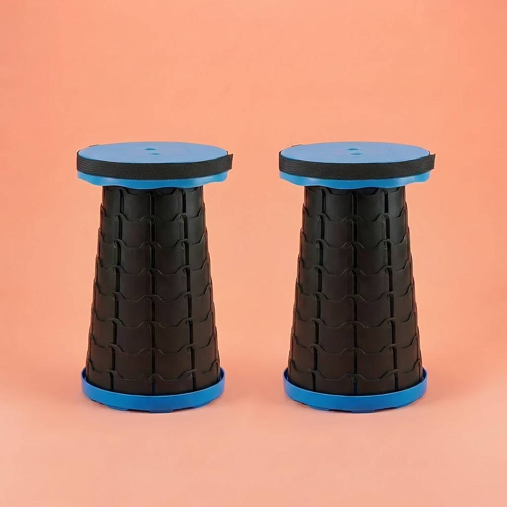 Collapsible Camping Stool 400 Lbs Capacity Ultra-Portable Lightweight Folding Seat - Folds Flat Fits in Backpack for Camping, Hiking, Fishing & Indoor Outdoor Use - Rainbow Option Available